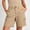 Khaki, variant on Womens Solid Color Bermuda Cargo Shorts Women Elastic High Waist Pockets Shorts Summer Casual Sport Khaki XL(XL)