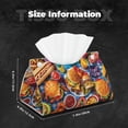 thumbnail image 6 of Lsque Vibrant Picnic Food Spread Printed Long Tissue Box Cover Holder, Facial Paper Organizer Dispenser,Triangle with Bottom Belt, PVC Leather Decorative Organizer, 6 of 9