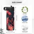 thumbnail image 4 of Yiaed Colorful Floral Flamingo Print Water Bottle with Straw Lid, Stainless Steel Double Wall Insulated Water Bottle | Leak-Proof and Spill-Proof Water Bottle, 4 of 8