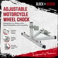 thumbnail image 2 of Black Widow Roue de Moto Chock, Support en Aluminium Ajustable, Convient aux Pneus de 15 à 22 Pouces, 2 of 12