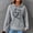 #1 Gray, variant on Lolmot Women's Pullover Sweatshirt Drawstring Heart Printed Waffle Hoodie Long Sleeve Tops with Pocket