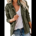 thumbnail image 3 of Chaqueta Utilitaria de Otoño para Mujer: Cuello Alto, Color Liso, Corte Holgado, de Cremallera y Múltiples Bolsillos Verde M, 3 of 6