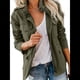 thumbnail image 3 of Chaqueta Utilitaria de Otoño para Mujer: Cuello Alto, Color Liso, Corte Holgado, de Cremallera y Múltiples Bolsillos Verde M, 3 of 6