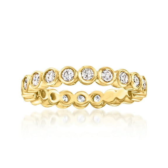 Ross-Simons 1.00 ct. t.w. Bezel-Set Diamond Eternity Band in 14kt Yellow Gold, Women's, Adult