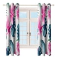 thumbnail image 4 of Tropical Pink Floral Pattern 2pcs Blackout Curtains For Living Room Bedroom Grommet Top Window Set for Left And Right Biparting Open, 4 of 6