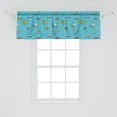 thumbnail image 2 of Plane Window Valance, Colorful Cartoon Pattern Boats Planes Trains on Blue Background, Curtain Valance for Kitchen Bedroom with Rod Pocket, 54" X 18", Multicolor, by Ambesonne, 2 of 3