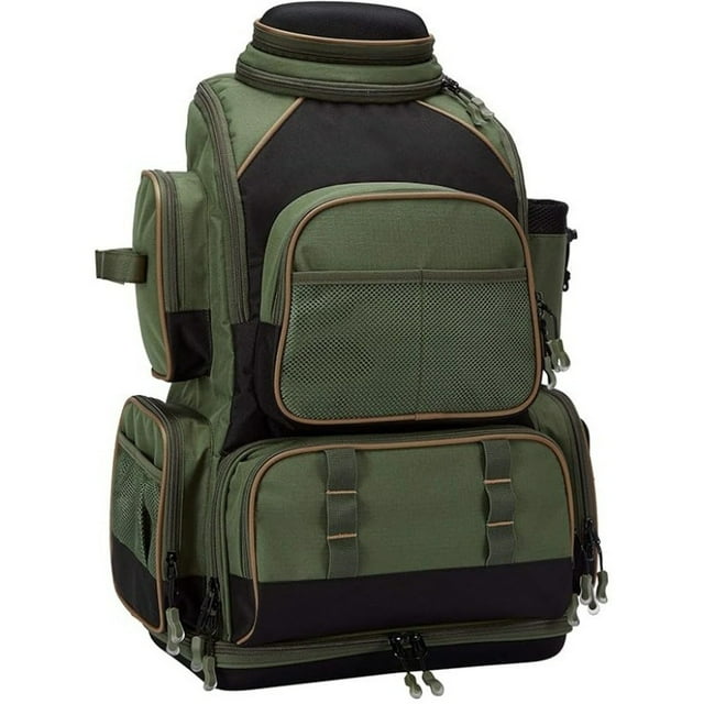 LINMOUA Backpack Multifunctional Fishing Tackle Backpack Lightweight Soft Tackle Box with Protective Rain Cover
