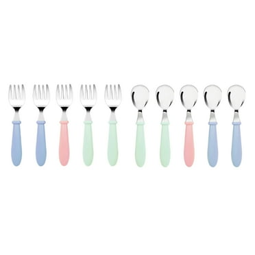 FACEGA Toddler Utensils,Thick and Sturdy Materials Toddler Forks,Comfortable Hand Feel Toddler Forks and Spoons