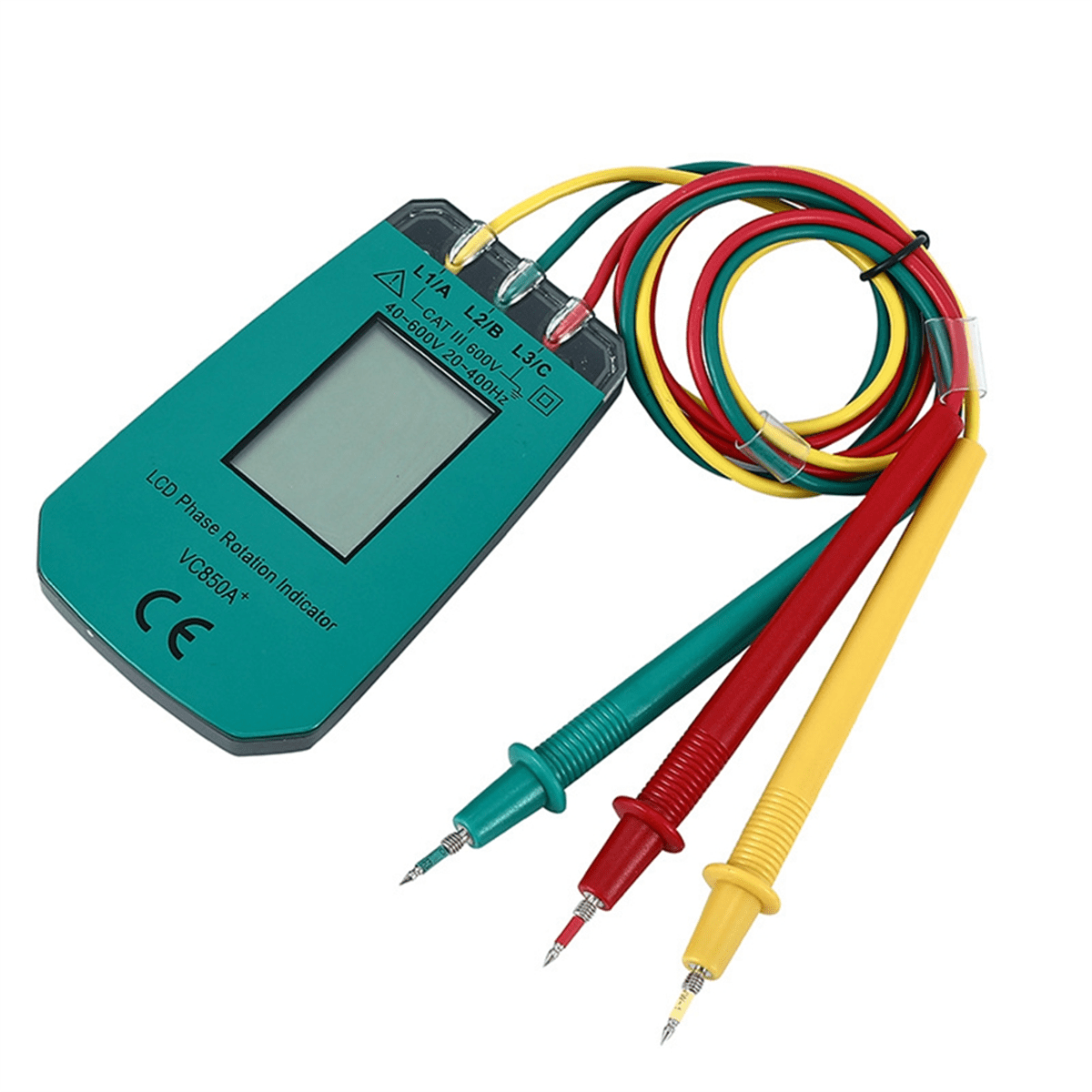 3 Phase Tester Digital Phase Indicator Detector LED Phase Sequence Meter Voltage Tester 40V-600V AC