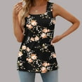 thumbnail image 3 of Cameland T-Shirt Ample Confortable Sans Manches à Encolure Carrée Imprimée pour Femmes, Blouse Décontractée, Hauts, 3 of 5