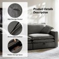 thumbnail image 3 of 87" Modern Sofa 3-Seater Couch with Storage and Double Cushion, Easy to Assembly, Dark Gray, 3 of 8
