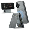 thumbnail image 3 of for iPhone 16 Plus Case [Compatible with MagSafe] with Removable Card Holder Magsafe case Wallet 2 in 1 Detachable Back Cards Slot Premium PU Leather Magnetic Car Holder Mount case, Gray, 3 of 12