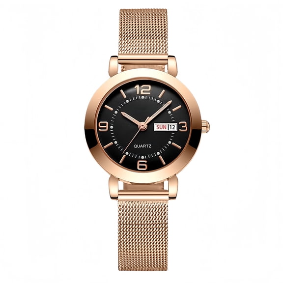 Women's Watch with Stainless Steel Strap, Calendar and Luminous Light