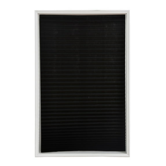 35.43"*70.87" Pleated Blind, Self-Adhesive Pleated Blinds Half Blackout Windows Curtains for Bathroom Kitchen Balcony Shades for Coffee/Office Window Door(Black)