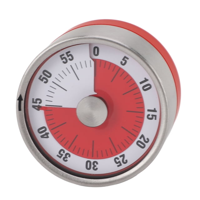 Mechanical Countdown Timer, Stainless Steel Kitchen Timer with Magnetic Base Visual Countdown Timer for Cooking Study Sports