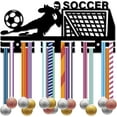 thumbnail image 1 of Soporte para medallas de fútbol, ​​colgador de medallas de fútbol, ​​soporte de pared con marco de acrílico, ganchos para colgar premios, organizador de medallas deportivas, 1 of 9