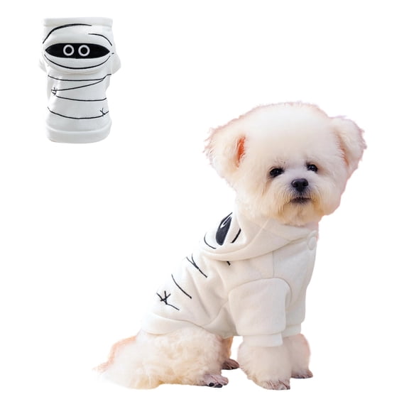 Halloween Mummy Dog Costume, Cute Mummy Pet Hoodie, Funny Dog Halloween Costumes for Small Medium Dogs Cats, Halloween Dress Up Outfit for Pet Party