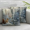 thumbnail image 3 of Christmas Pillow Cover  Snowy Winter Landscape Rustic Linen Throw Pillow Covers Pine Trees Naughty Squirrel Printed Decorative Farmhouse Pillowcase for Couch Sofa Seating Bench (S7), 3 of 5