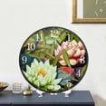 thumbnail image 5 of Dreamtimes Lotus Flowers with Leaves Pattern Wall Clock Silent Non Ticking 10 Inch Round Easy to Read for Home Office School Clock, 5 of 7