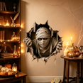 thumbnail image 3 of 3D Mummy Wall Sticker, Creepy Bandaged Wrapped Figure Coming Through Wall, Scary Peel and Stick Decal for Haunted House Party, Mummy, 1 Pack, 3 of 4