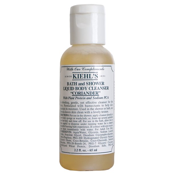 Kiehl's Coriander Bath and Shower Liquid Body Cleanser, Travel Size 2.2oz/65ml