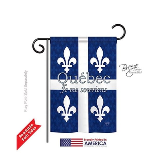 Breeze Decor 58165 Canada Provinces Quebec 2-Sided Impression Garden Flag - 13 x 18.5 in.