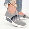 thumbnail image 2 of JINMGG Sneakers for Women Plus Clearance Women's Fashion Casual Rainbow Slip On Mesh Breathable Sport Sneakers Shoes Gray 39, 2 of 7