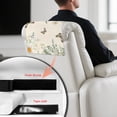 thumbnail image 4 of TSOVTHRID Daisy Butterfly Beige Print Recliner Headrest Cover PU Leather Sofa Headrest Protector Non Slip Couch Head Rest Covers for Recline Chair,Furniture,Living Room,17x27in, 2 PCS, 4 of 7