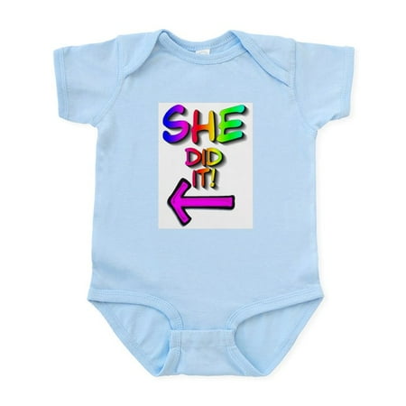 

CafePress - She Did It! (Left) Infant Creeper - Baby Light Bodysuit Size Newborn - 24 Months