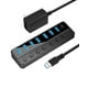 thumbnail image 1 of Extensor de datos USB 3.0 de 7 puertos alimentado por USB Hub Qeefun con conmutadores, 1 of 8