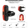 thumbnail image 3 of Paquete de 2 luces traseras para bicicleta de 100 lúmenes, potente luz LED roja para bicicleta, 4 modos Rojo Verde, 3 of 5