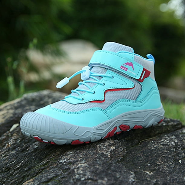 Peggybuy Boys Girls Hiking Shoes Kids Sneakers Outdoor Trekking Boots Light Blue 29 Walmart