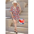thumbnail image 2 of HAPPY BAY Women's Loungewear African Plus Size Party Bathing Suit Cover Ups 3X-4X Denim, Hibiscus, 2 of 5