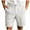 White, variant on Inleife Half Shorts Pants for Men on Sale Man Solid-Color Casual Pocket Cotton-Linen Button Zipper Shorts