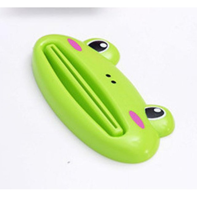 Exprimidor de pasta de dientes verde de 15 piezas, exprimidor de pasta de dientes de dibujos animados con lindos animales de dibujos animados, herramientas creativas, accesorios de baño