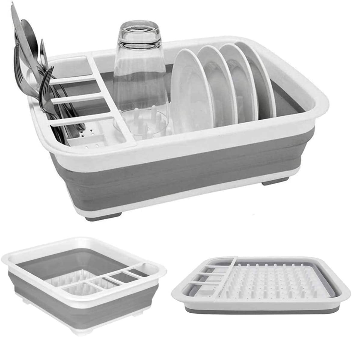 Kitchen Portable Collapsible Sink Dish Drainer Basket Drying Rack Organizer BT 