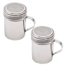 ACDANC 10 oz Metal Dredge Shaker Set with Handle - Salt and Pepper Seasoning Shakers,2 Pack