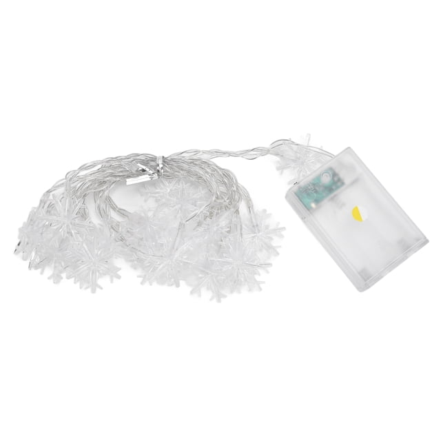 bluebone Cadena De Luces LED con Forma De Copo De Nieve,20 Luces LED con Pilas para Fiestas Navideñas En Interiores Y Exteriores