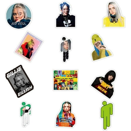 osea singer billie eilish stickers 50 pcs pack waterproof vinyl water bottle computer notebook car skateboard walmart canada