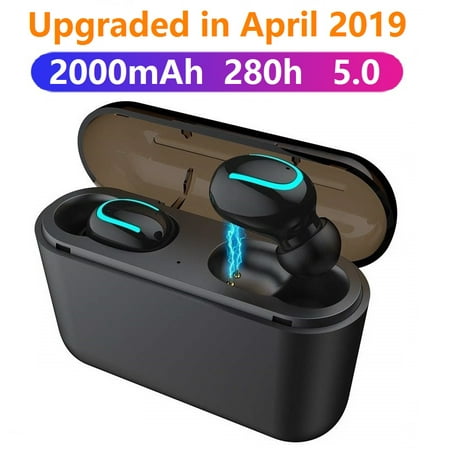 Wireless Bluetooth Earbuds, Hands-free Calling Sweatproof In-Ear Headset Earphone with Charging Case for iPhone/Samsung & Smart Phones, (Best Bluetooth Earbuds With Charging Case)