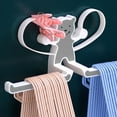 thumbnail image 4 of Deals of The Day Clearance! No-hole Coat Rack Storage Balcony Drying Rack Clip Hooks Tissue Towel Storage Rack Washer Shelves, 4 of 6