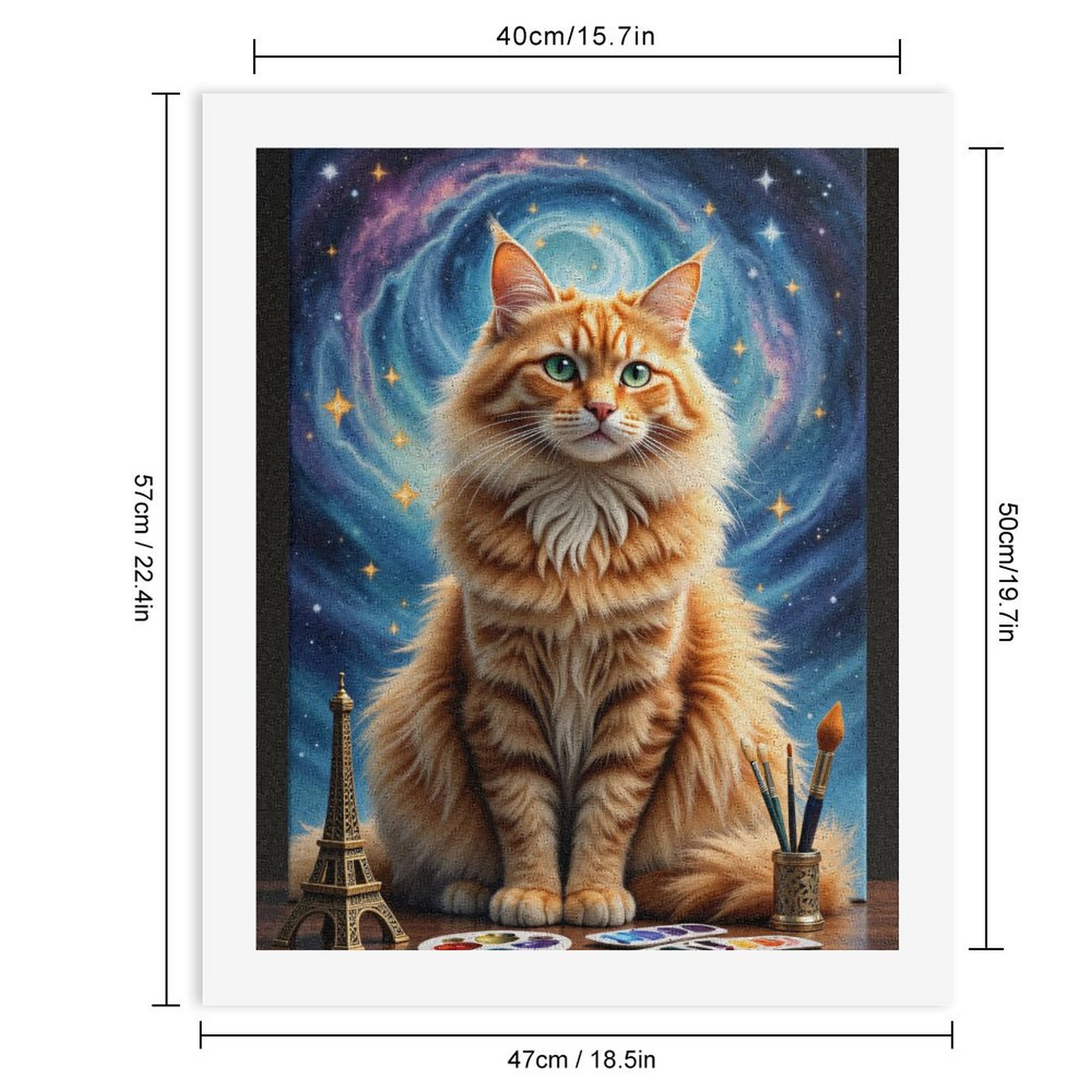 Paint By Numbers Kit for Adults Beginner - Cat Art Galaxy Brush Painting DIY Canvas Painting Kits for Adults, Frameless Paint By Number for Adults for Home Wall Decor 16x20 Inch