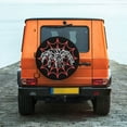 thumbnail image 7 of DouZhe Waterproof Spare Tire Cover, Halloween Cobweb Horror Spider Prints Adjustable Wheel Covers Fit for Jeep Trailer RV SUV Car, 14 inch, 7 of 7