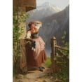 thumbnail image 3 of Peter Baumgartner 14x18 Black Modern Framed Museum Art Print Titled - Girl (1871), 3 of 5