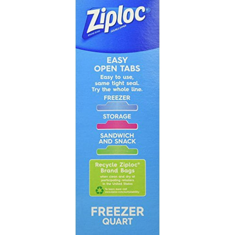 Ziploc Freezer Bags Easy Open Tab Quart 54 Ct - GJ Curbside