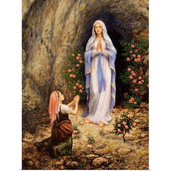 Great BIG Canvas | Rolled Edgar Jerins Poster Print entitled Our Lady Of Lourdes