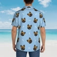 thumbnail image 4 of Kll Men'S Hawaiian Shirt Short Sleeve Button Down Beach Shirts-French Bulldog Face, 4 of 7
