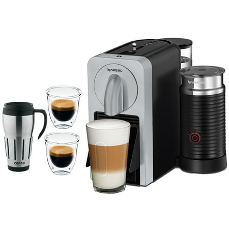 Nespresso Prodigio Smart Connected Coffee and Espresso Maker and Milk Frother (Silver)with 2x ...