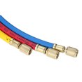 thumbnail image 4 of 3pcs 1/4" SAE Universal R12 R22 R502 Manifold Gauge Sets Three-color Charging Hoses for HVAC Air Condition Refrigerant, 4 of 7