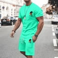 Men's 2024 Summer Track And Field Suit Plus Size Short Sleeves O Neck